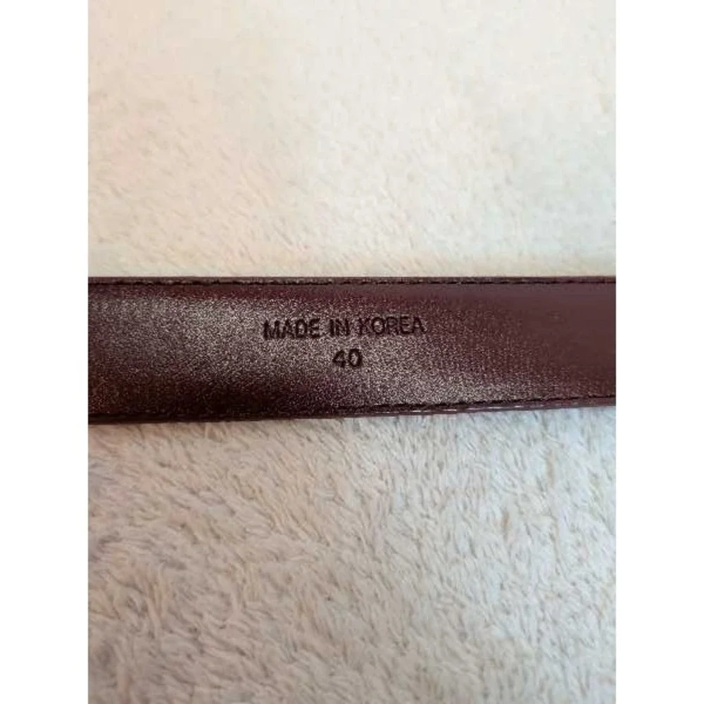 Genuine Eel Skin Belt Men's Size 40 Brown Leather Buckle Casual